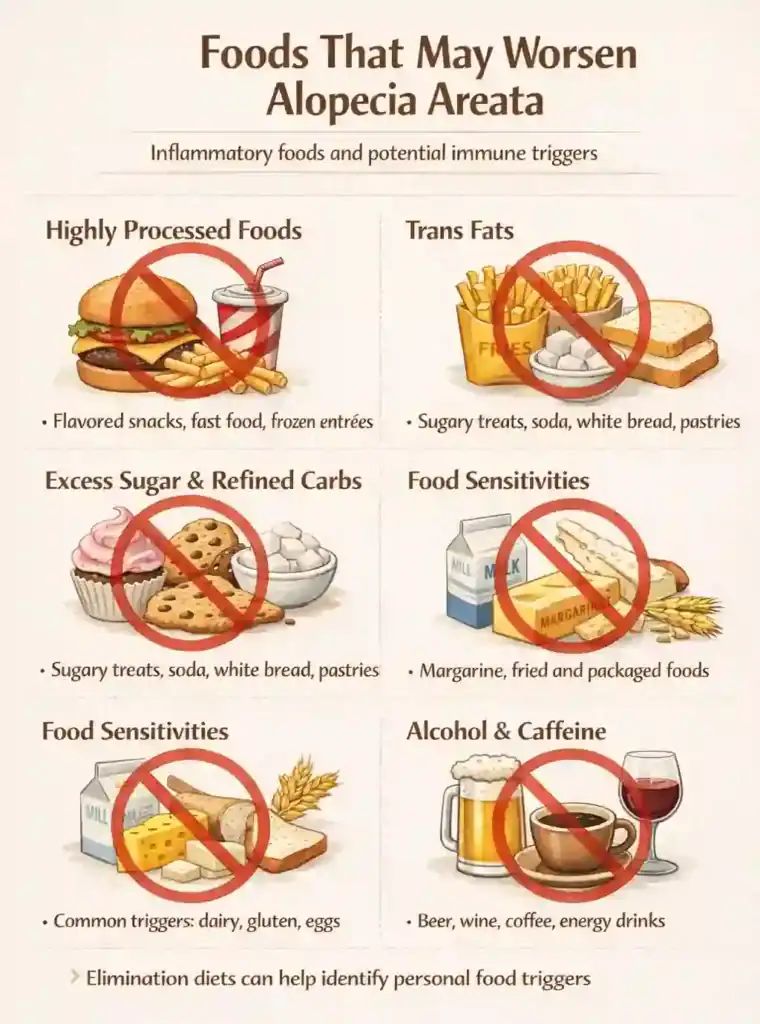 foods that worsen alopecia areata