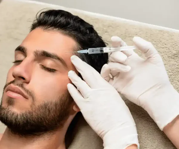 karisma rh collagen soft filler injection on forehead or temple fine lines